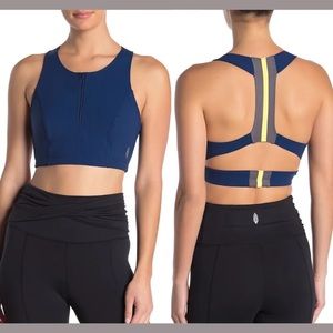 Free People FP Movement Delta Zip Sports Bra in Navy XS